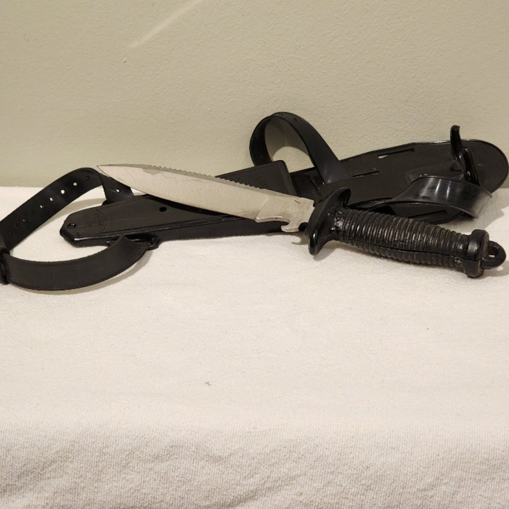 Vintage Mares Rapallo Inox Diving Scuba Knife with Sheath